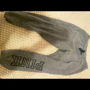M vs pink campus sweatpants gray